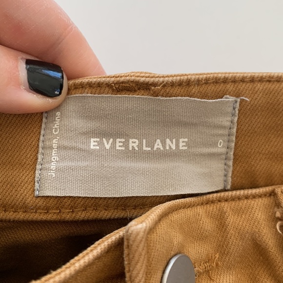 Everlane High-Rise Cropped Straight Short Jeans in Golden Brown Size 0 - Picture 5 of 7